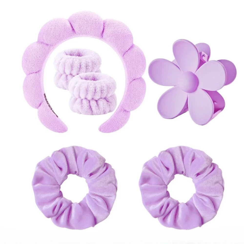 6-Piece SPA Beauty Kit – Headband, Clip & Care Bracelets