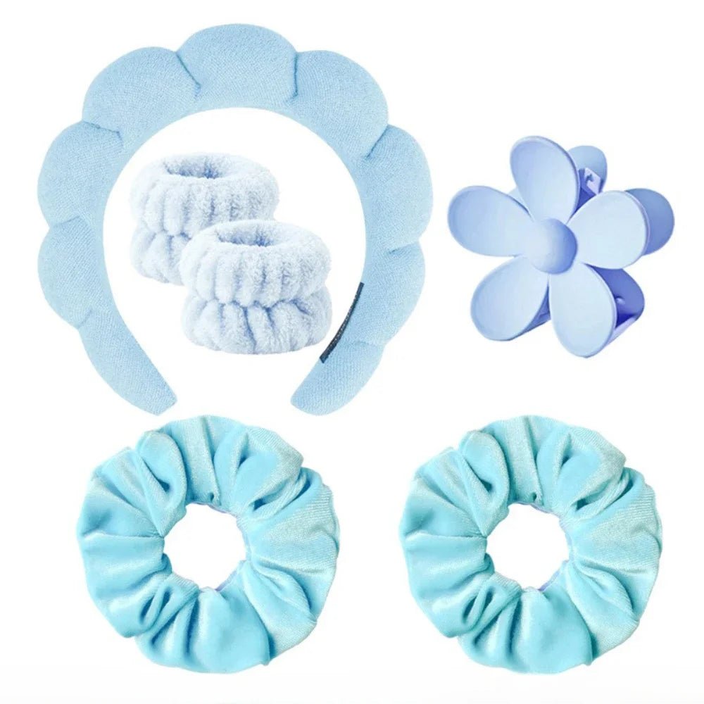 6-Piece SPA Beauty Kit – Headband, Clip & Care Bracelets