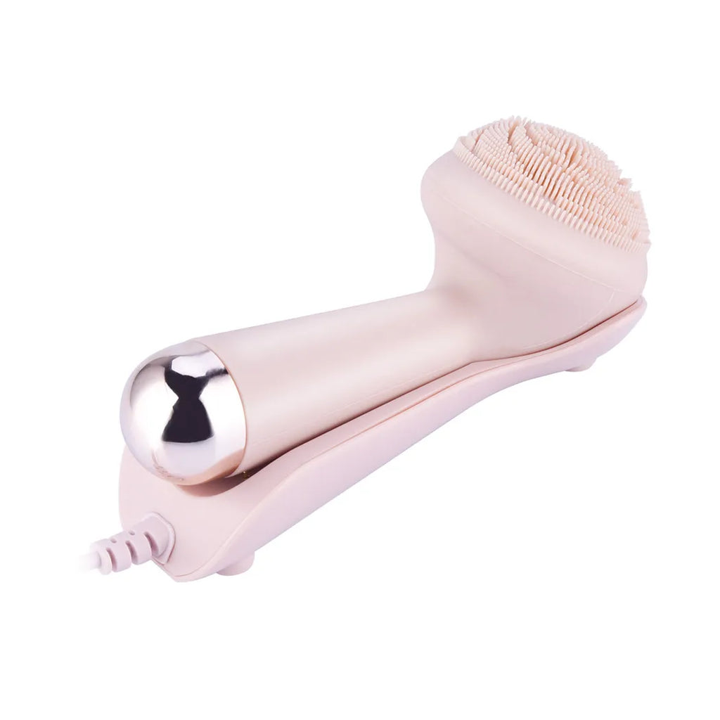 Electric Silicone Facial Cleansing Brush – Vibration & Roller Massage