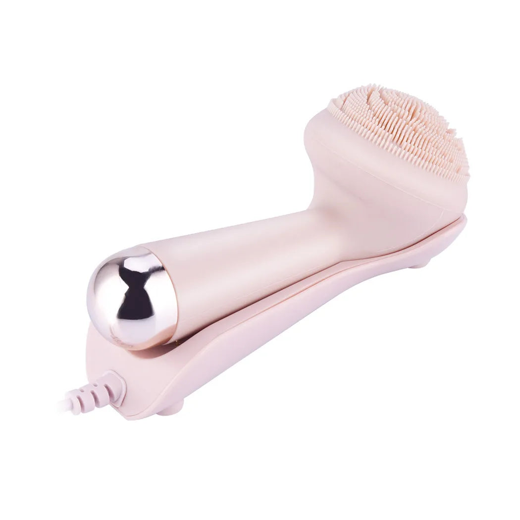 Electric Silicone Facial Cleansing Brush – Vibration & Roller Massage
