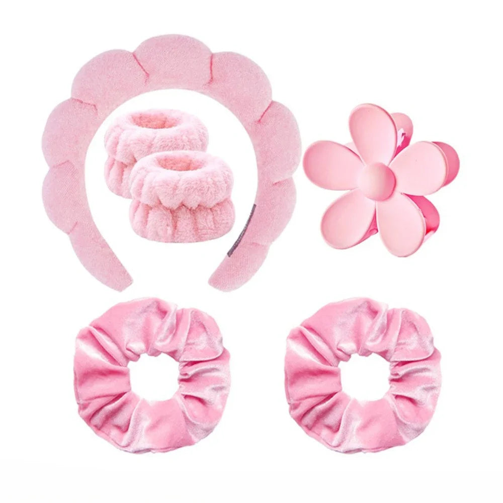 6-Piece SPA Beauty Kit – Headband, Clip & Care Bracelets