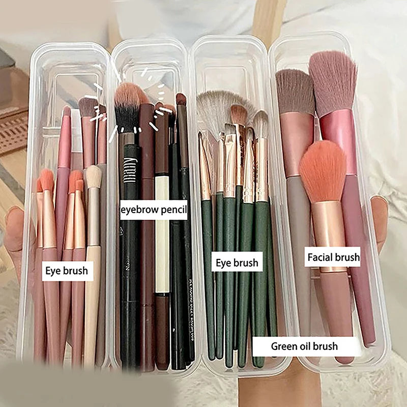Organizador de Brochas de Maquillaje Transparente con Tapa Lápiz de Cejas