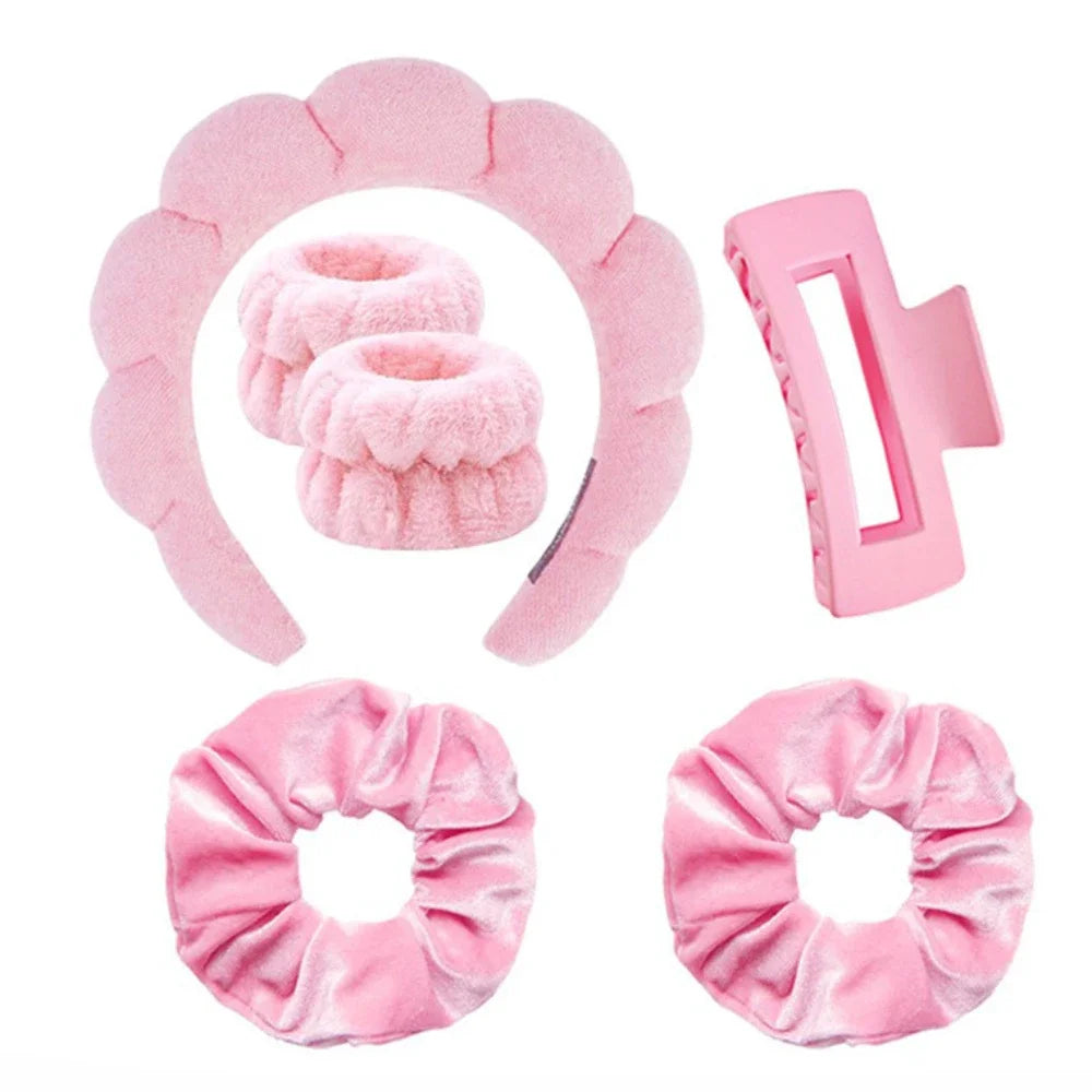 6-Piece SPA Beauty Kit – Headband, Clip & Care Bracelets