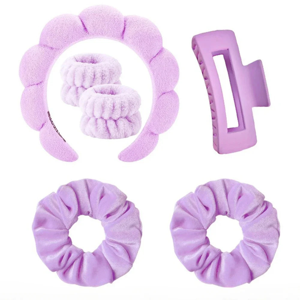 6-Piece SPA Beauty Kit – Headband, Clip & Care Bracelets