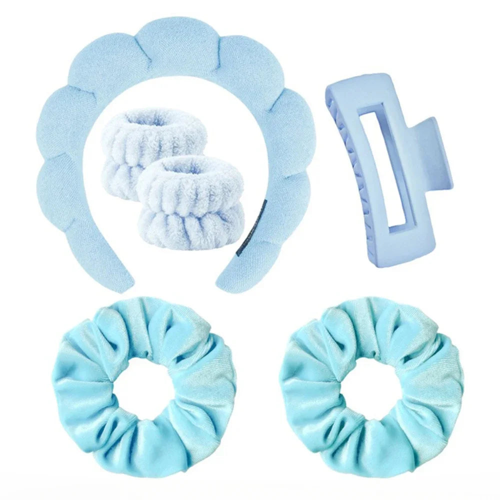 6-Piece SPA Beauty Kit – Headband, Clip & Care Bracelets