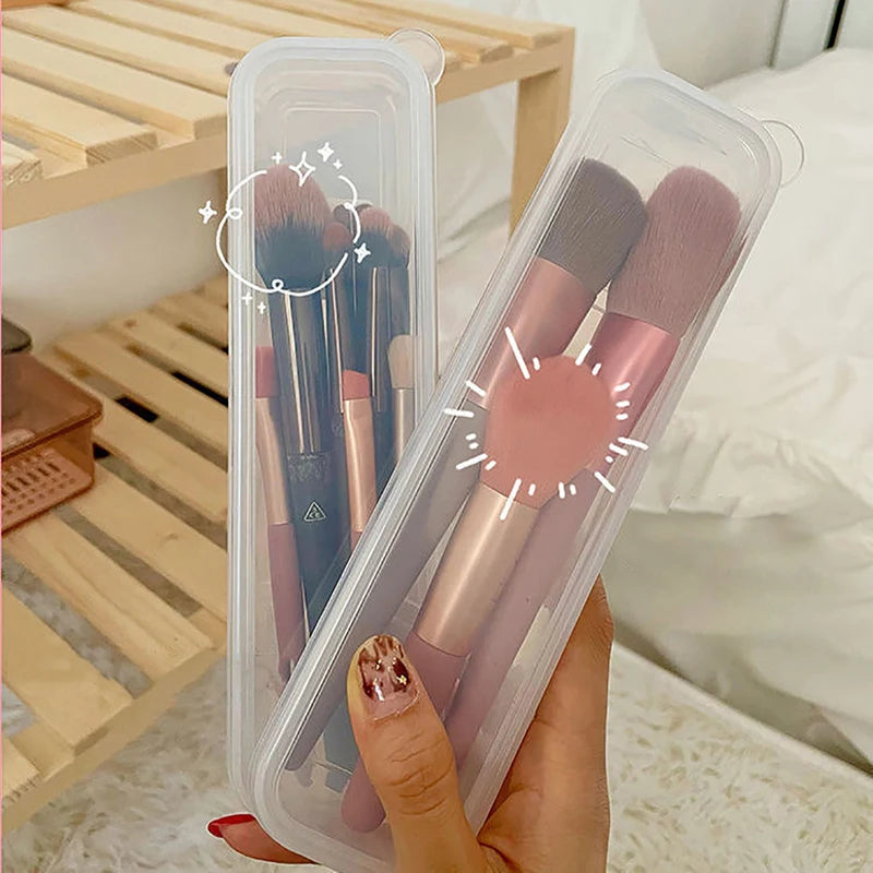 Organizador de Brochas de Maquillaje Transparente con Tapa Lápiz de Cejas