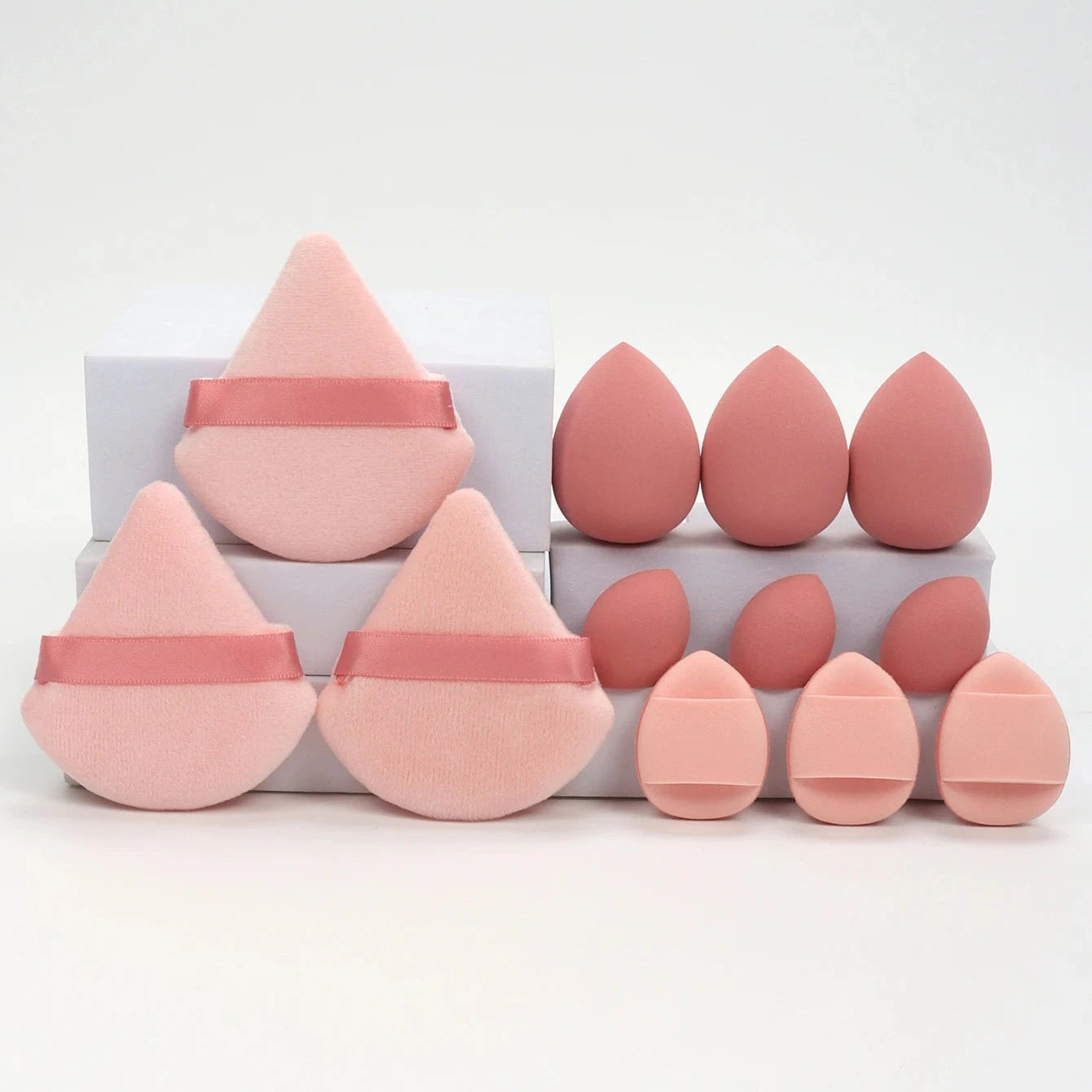 12-Piece Makeup Sponge Set – Powder Puffs, Beauty Eggs & Air Cushion