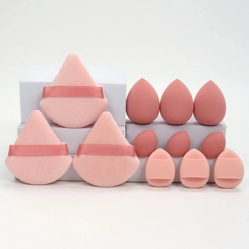 12-Piece Makeup Sponge Set – Powder Puffs, Beauty Eggs & Air Cushion