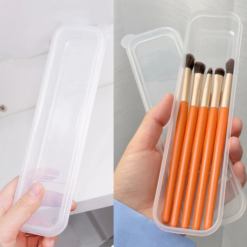 Organizador de Brochas de Maquillaje Transparente con Tapa Lápiz de Cejas