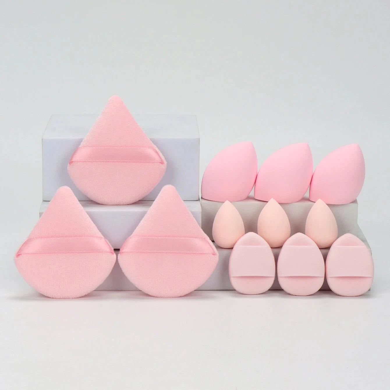 12-Piece Makeup Sponge Set – Powder Puffs, Beauty Eggs & Air Cushion