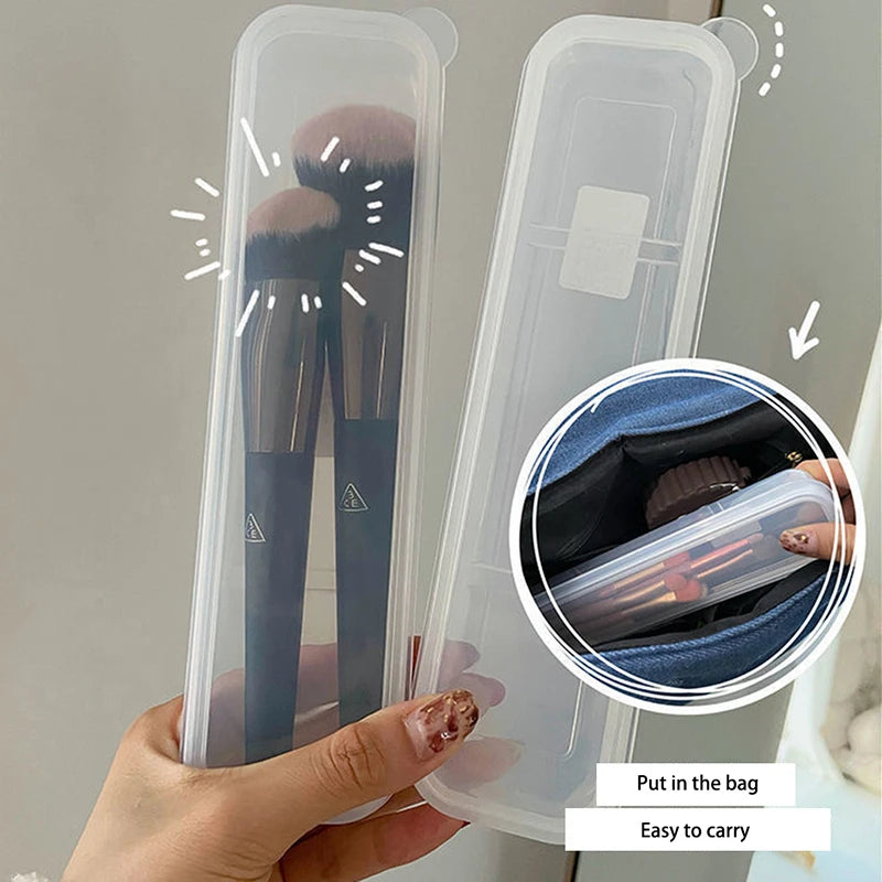 Organizador de Brochas de Maquillaje Transparente con Tapa Lápiz de Cejas
