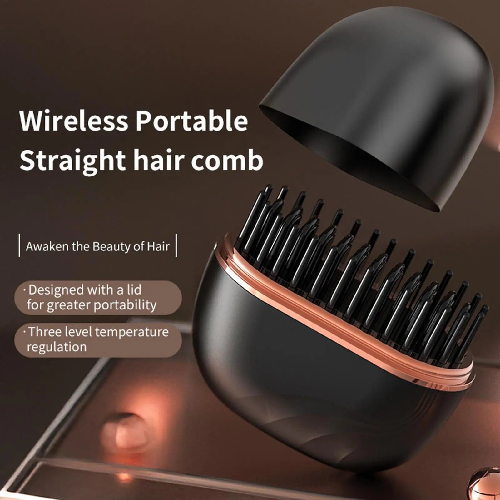 Hair Straightener Brush Portable