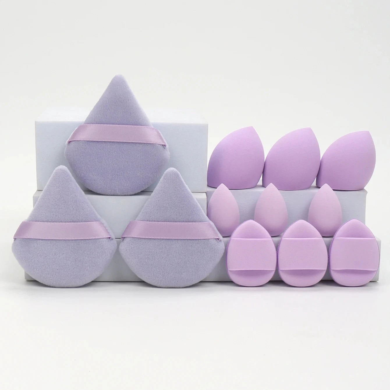 12-Piece Makeup Sponge Set – Powder Puffs, Beauty Eggs & Air Cushion
